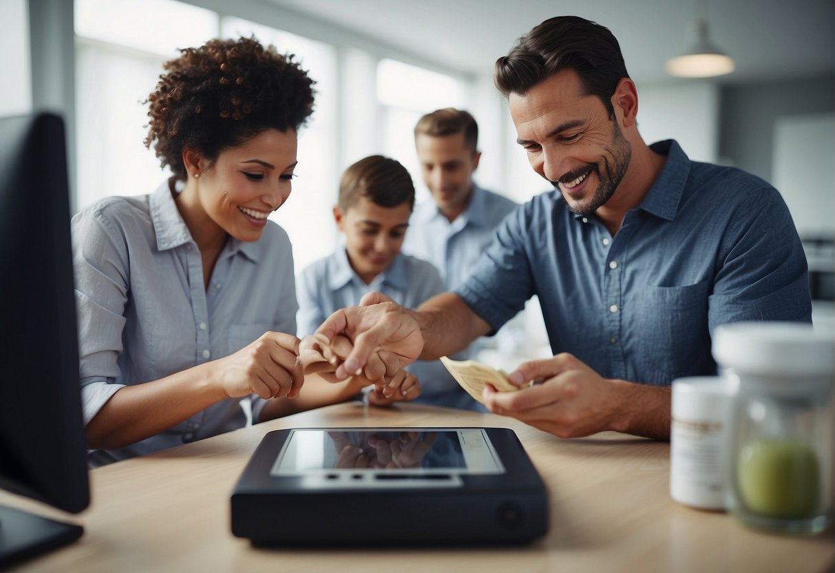 family reviewing cord blood banking info