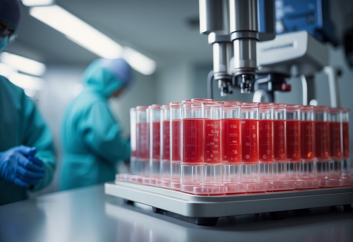 cord blood bank closeup of cord blood vials