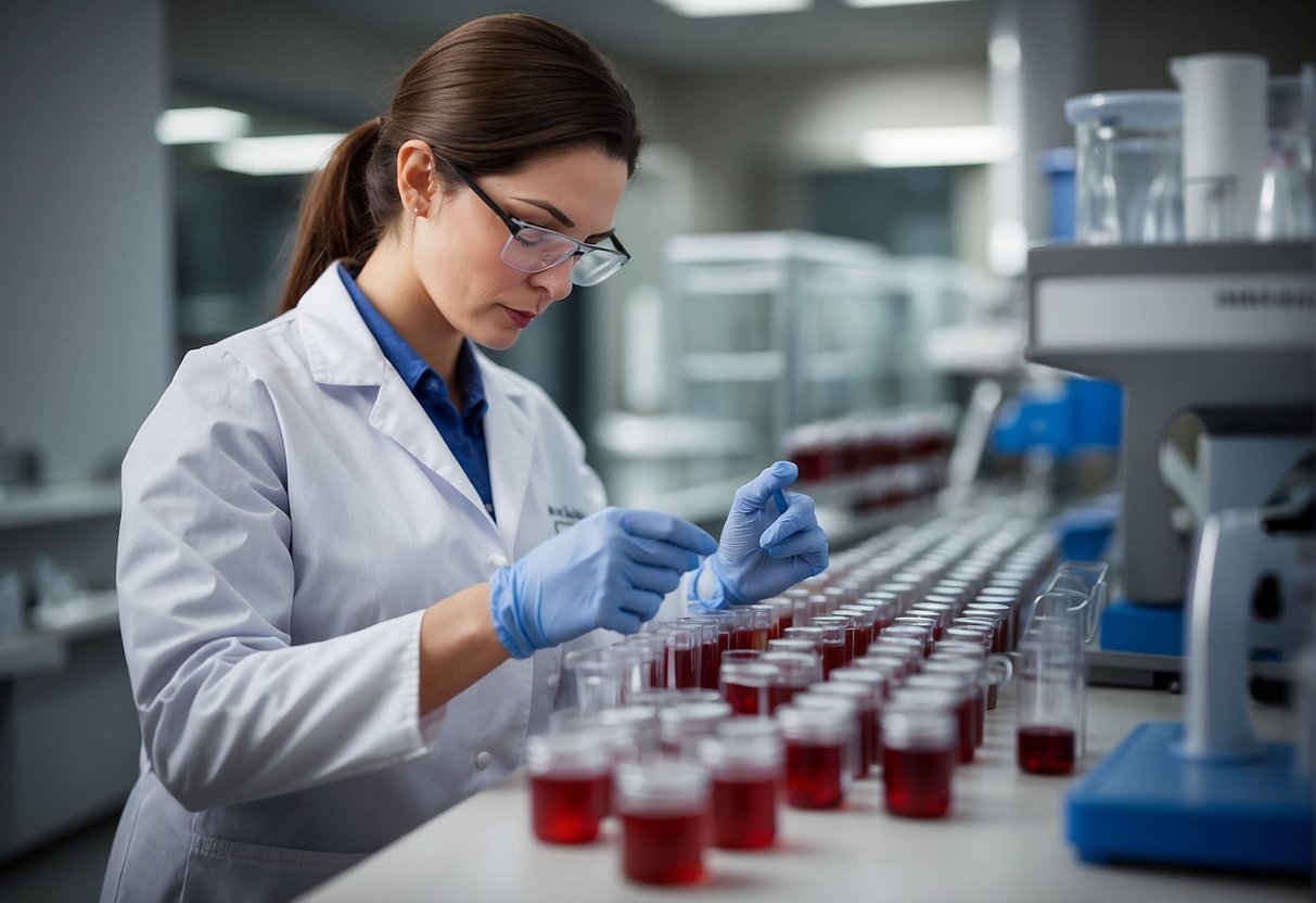 A laboratory technician carefully labels and stores vials of cord blood in a state-of-the-art facility for Cord Blood Registry Services