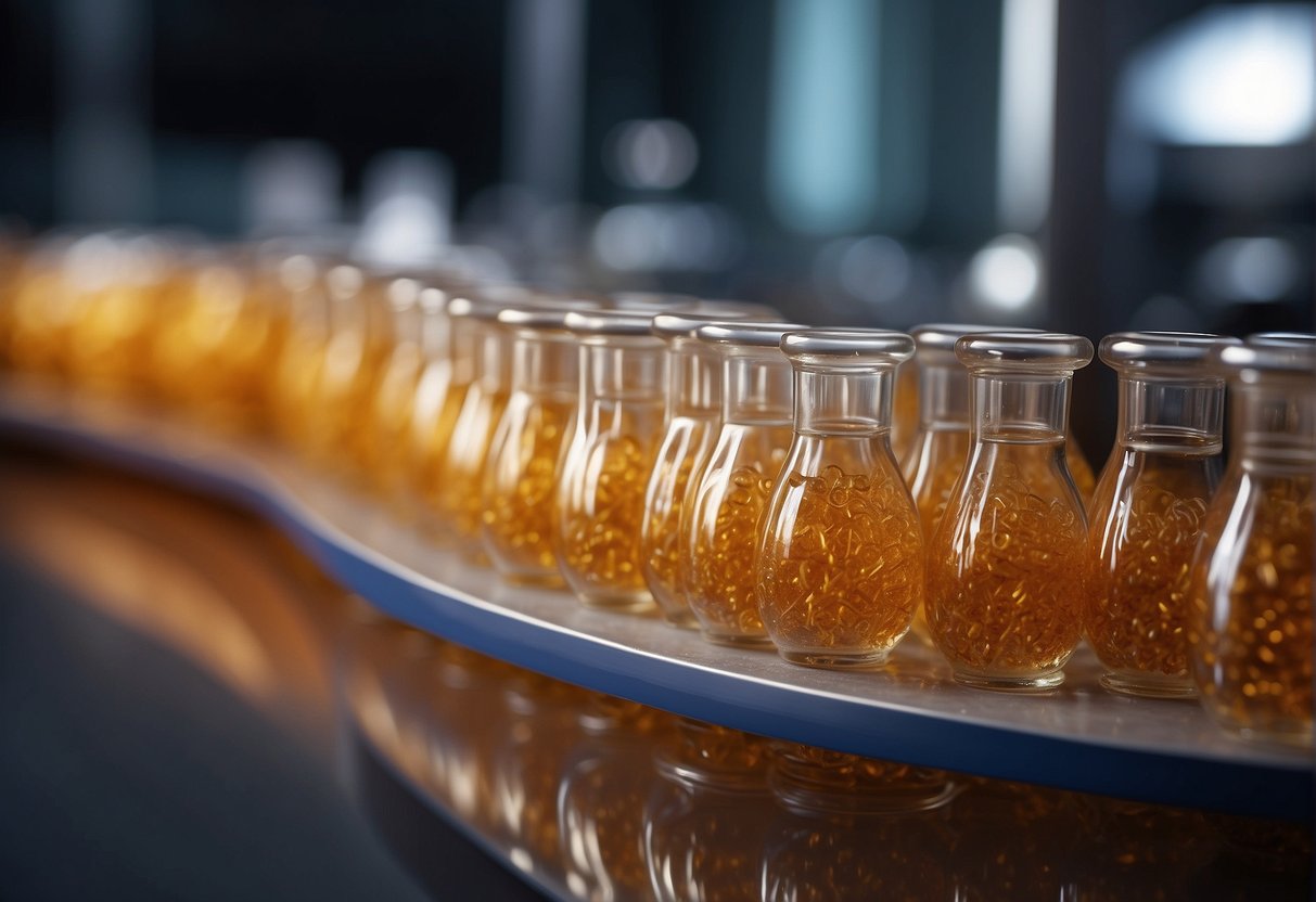 test tubes on a production line